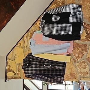 Bundle of 3‎ Shein Button Up Lightweight Collar Shirts NWOT-#1 LG & #2 XL